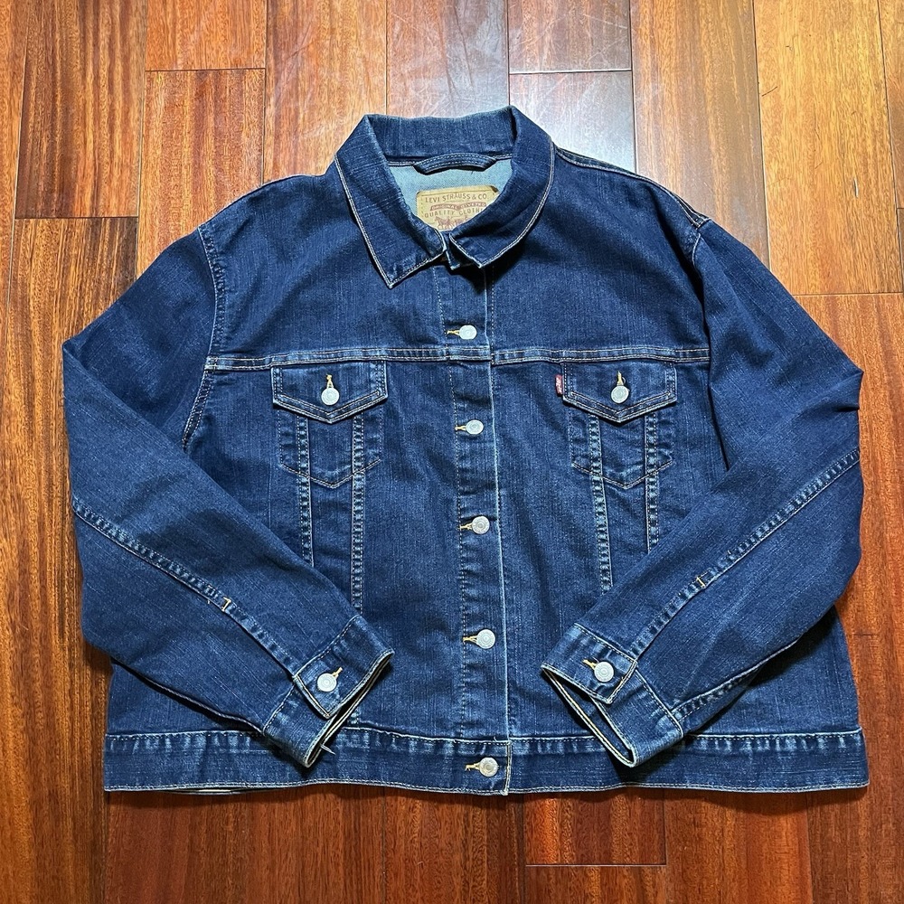 Vintage Levis Type 1 Trucker Jacket Mens 2x 2xl Blue Dark Wash 77717-0329 Y2K
